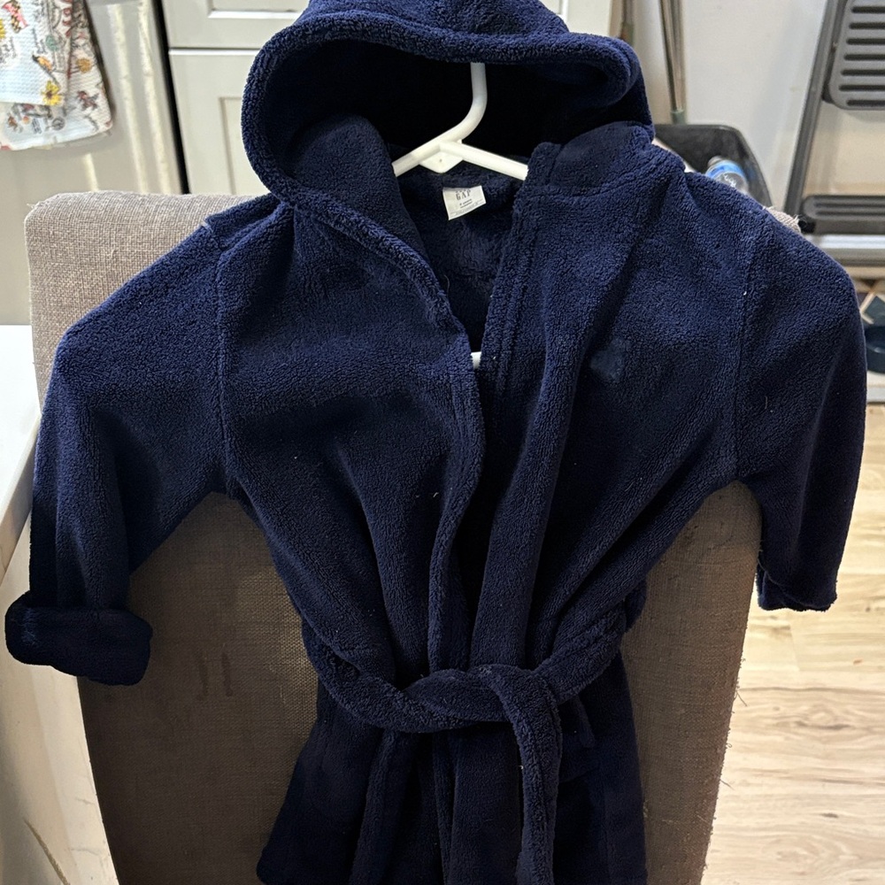 GAP Baby Plush Hooded Robe - Navy 2T